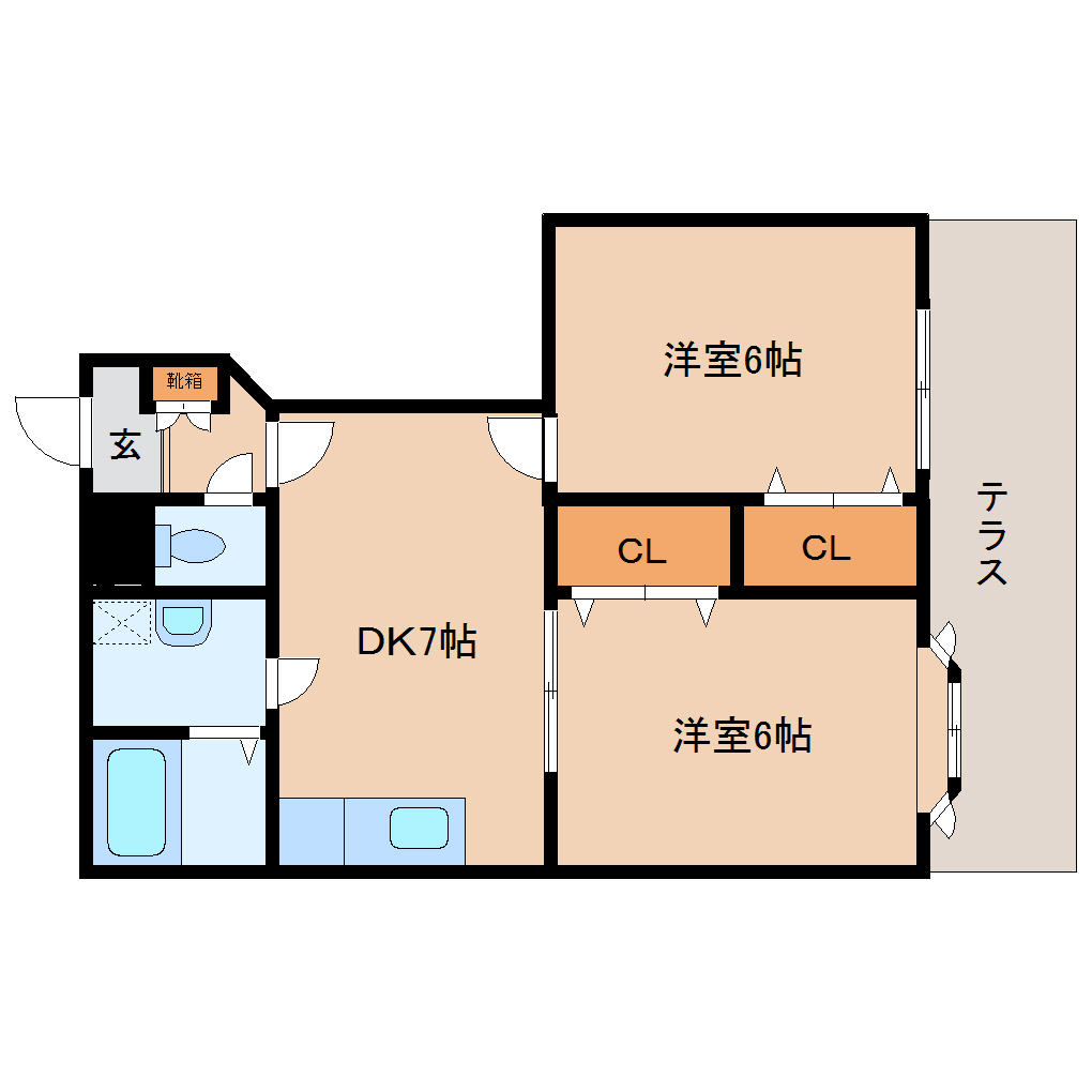 五條市五條のアパートの間取り