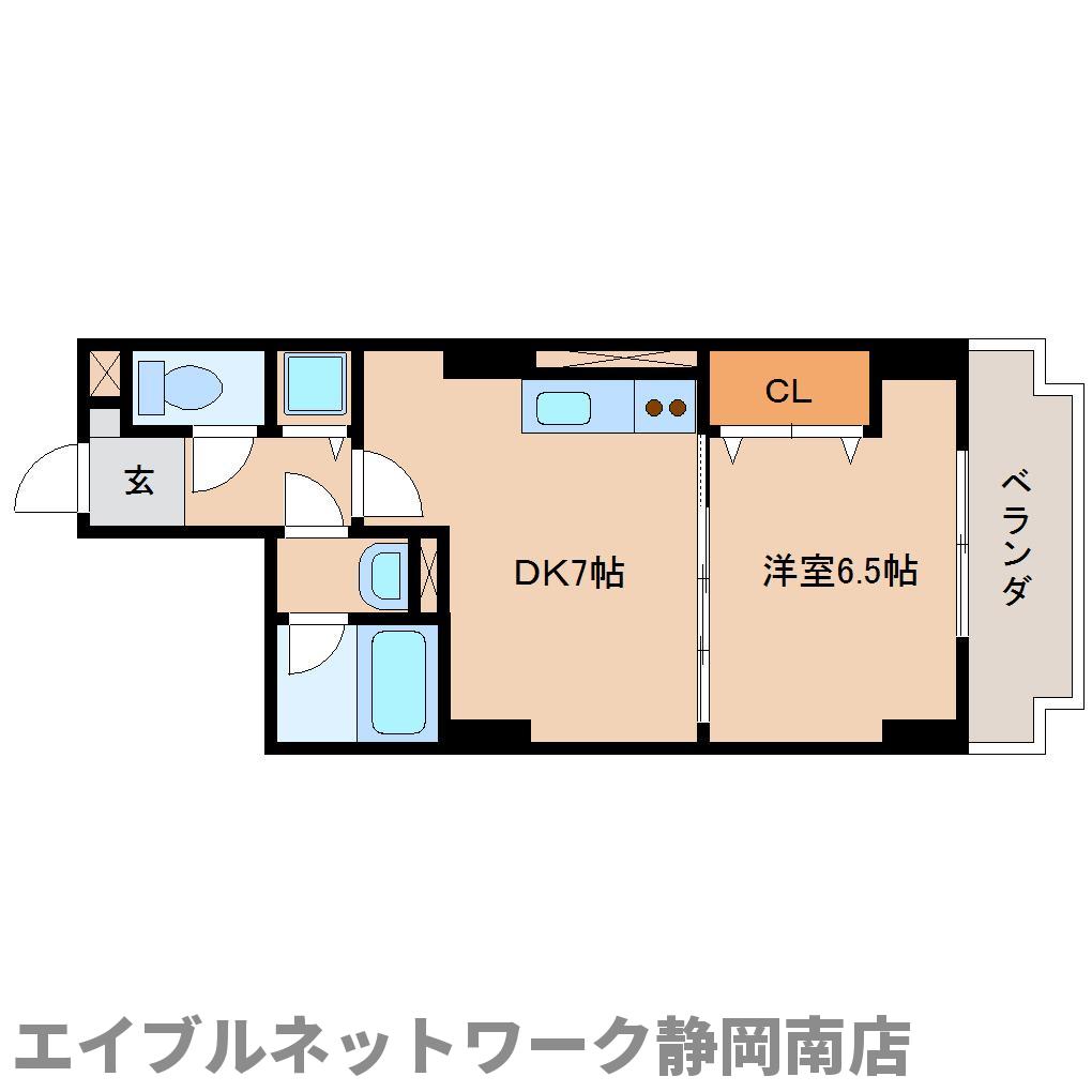 静岡市駿河区中田のマンションの間取り