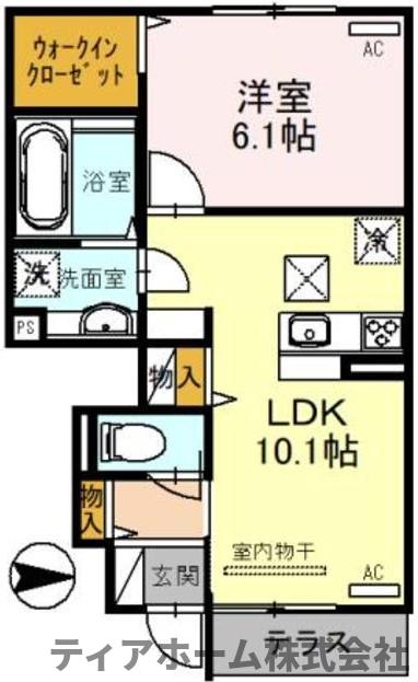 香芝市下田東のアパートの間取り