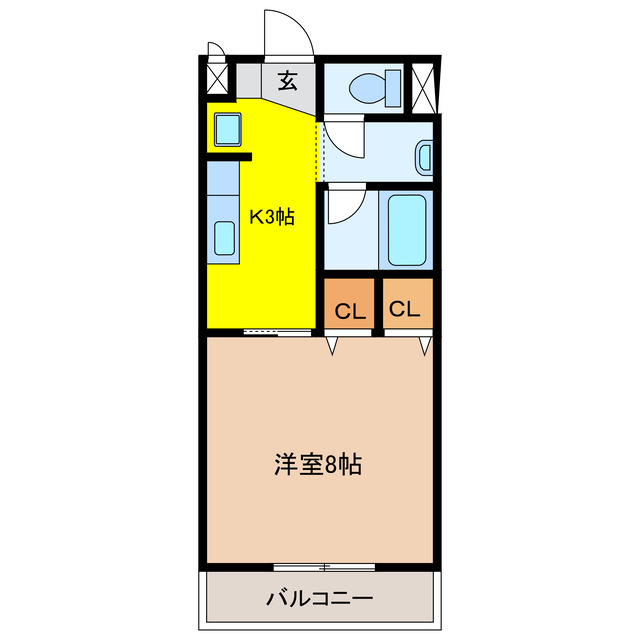 岐阜県安八郡安八町大森（アパート）の賃貸物件の間取り