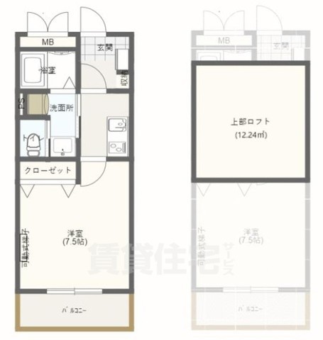 神戸市垂水区城が山のアパートの間取り