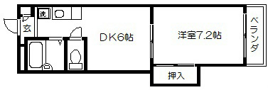 京都市北区紫野西藤ノ森町のアパートの間取り