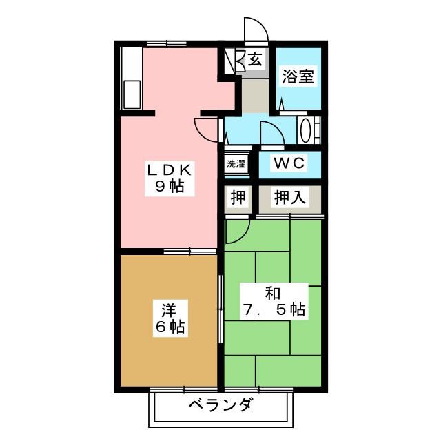 メゾンオバタＤの間取り