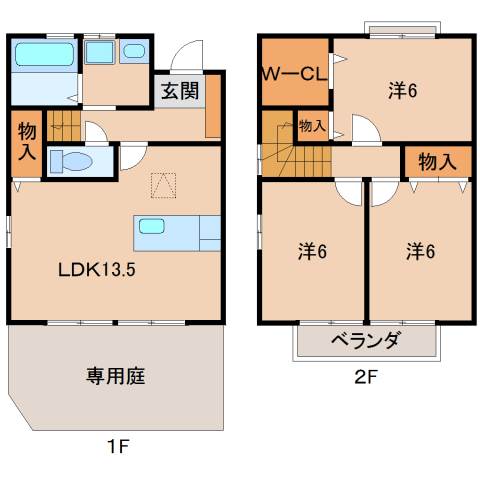 【ロッシェ・コート D棟の間取り】