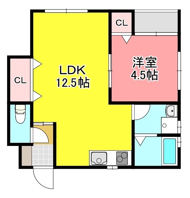 【明石市大久保町江井島のアパートの間取り】