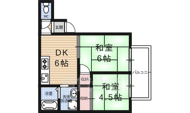 大津市山上町のアパートの間取り