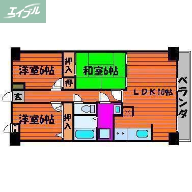 ミヤコハイツ十日市の間取り