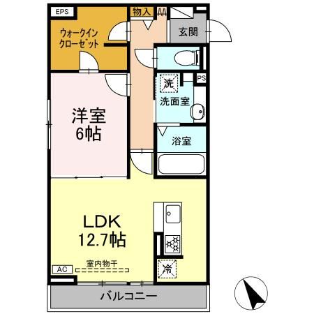 四日市市北浜町のアパートの間取り