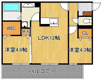 Ｐｏｌｏｎｉａ　Ｍａｔｓｕｂａｒａ　Ａ棟の間取り