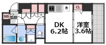 コンフォリア・リヴ心斎橋鰻谷Qの間取り