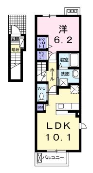 高松市勅使町のアパートの間取り