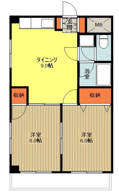 北八マンションの間取り