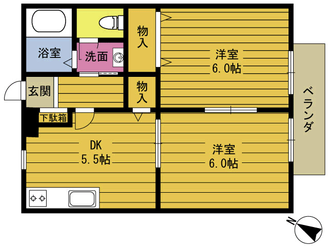 ソレジオ花江川の間取り