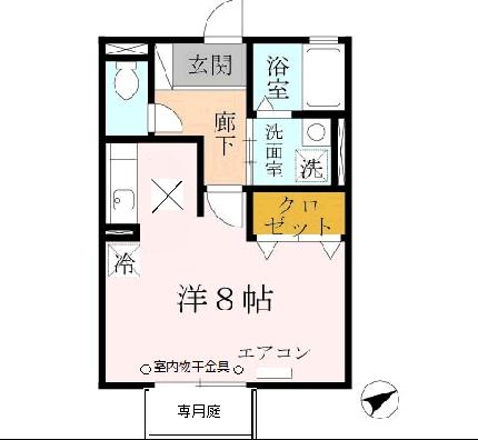 姫路市広畑区則直のアパートの間取り