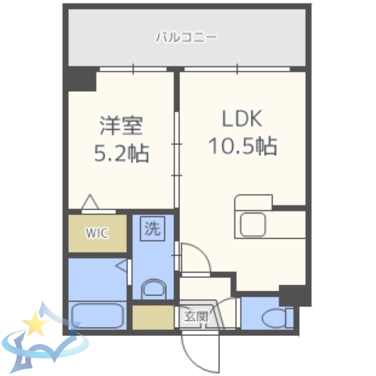 札幌市中央区南十九条西のマンションの間取り