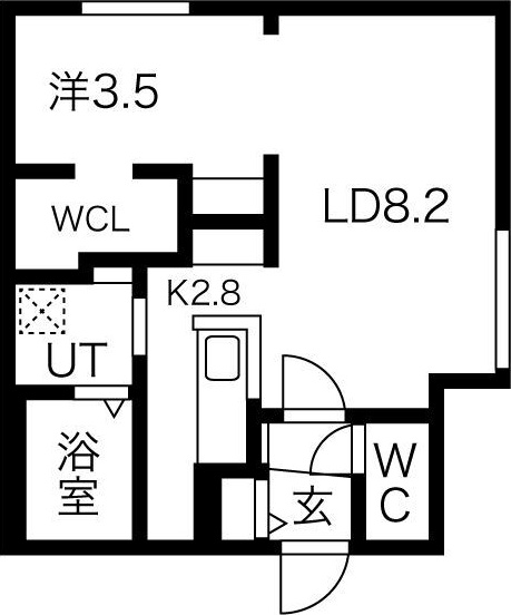 札幌市豊平区平岸二条のマンションの間取り