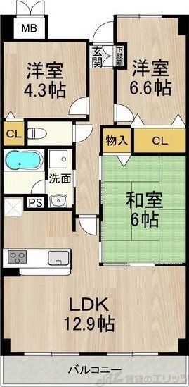 インプルーブ緑地公園の間取り