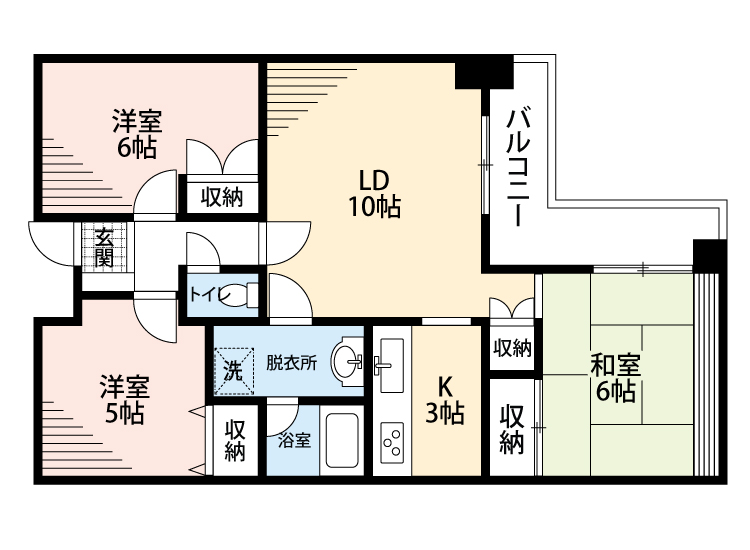 広島市西区庚午中のマンションの間取り