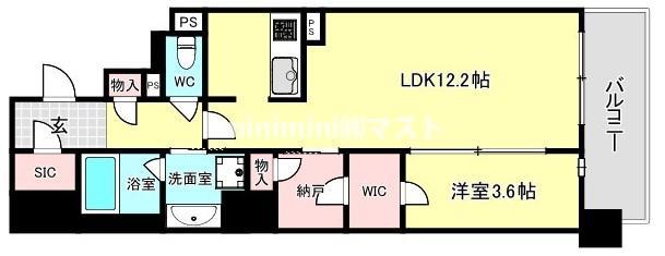 RJRプレシア南堀江の間取り