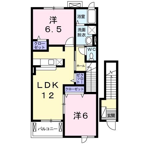 津市一身田中野のアパートの間取り