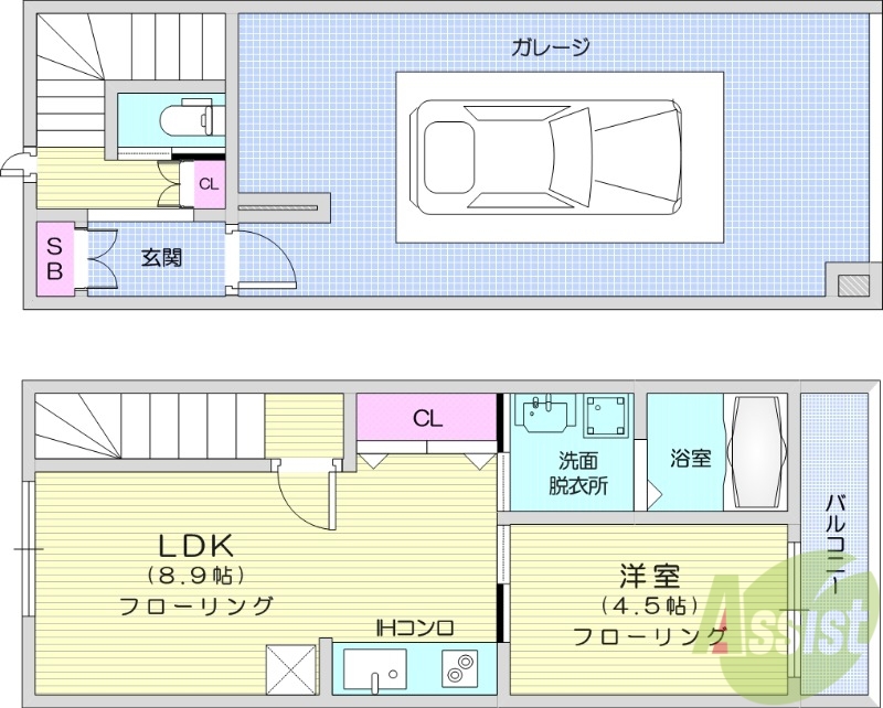 ディオーサガレージの間取り