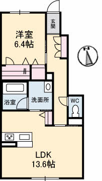 坂出市池園町のアパートの間取り