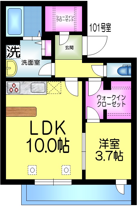 Ｌ・ＨVＩ　エルエイチ　シックスの間取り