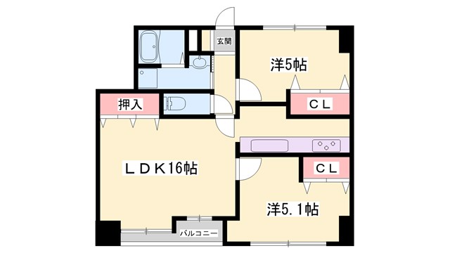 エリータス八代の間取り