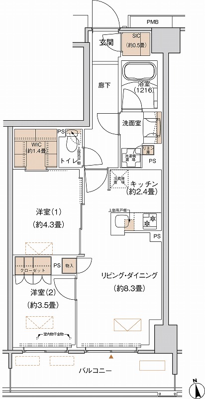 プライムネクサス大森北の間取り