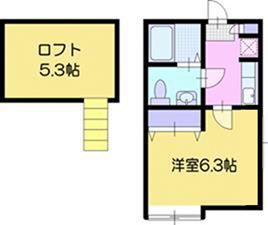 江別市文京台東町のアパートの間取り