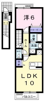 姫路市別所町別所のアパートの間取り