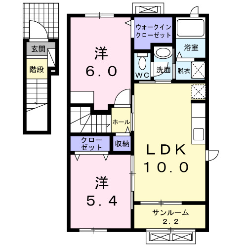 花巻市南諏訪町築10年の間取り