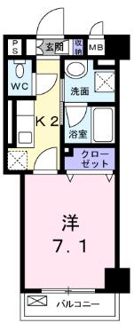 岡山市北区清輝橋のマンションの間取り