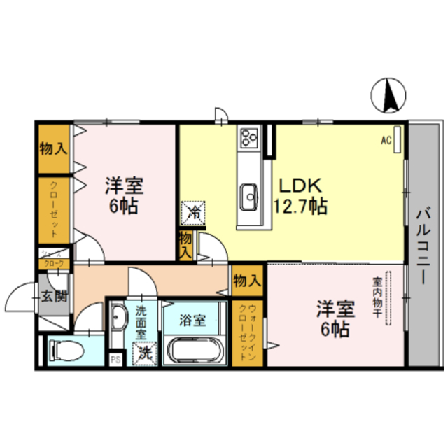 枚方市藤阪西町のアパートの間取り