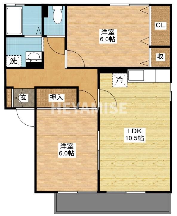 ロイヤルガーデン白岩A棟の間取り