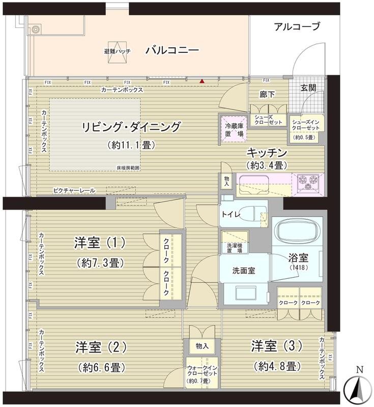 世田谷区砧のマンションの間取り