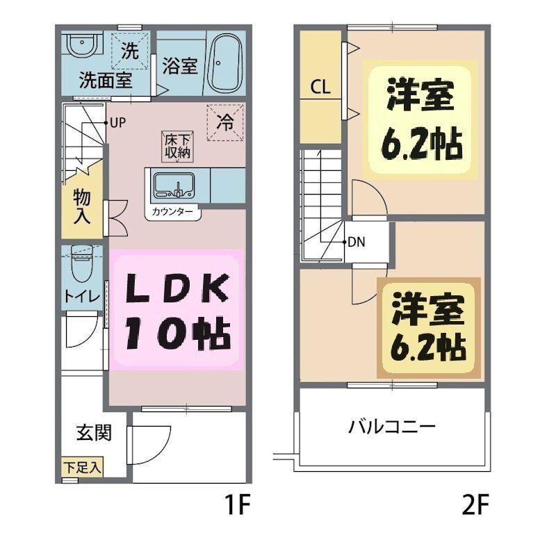 栃木市岩舟町静のアパートの間取り