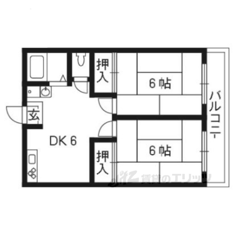 宇治市広野町のアパートの間取り