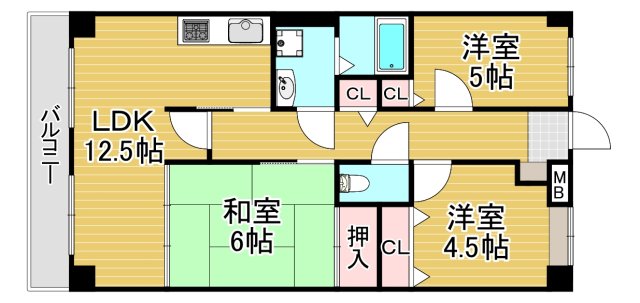 レジェロ住之江の間取り