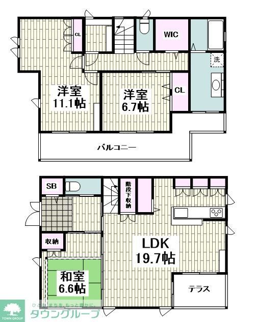 京急本線 上大岡駅 徒歩21分 2階建 築12年の間取り写真
