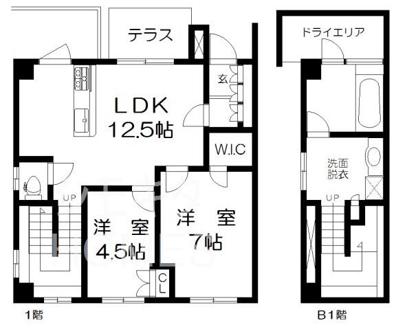 小田急線 下北沢駅 徒歩9分 3階建 築21年の間取り写真