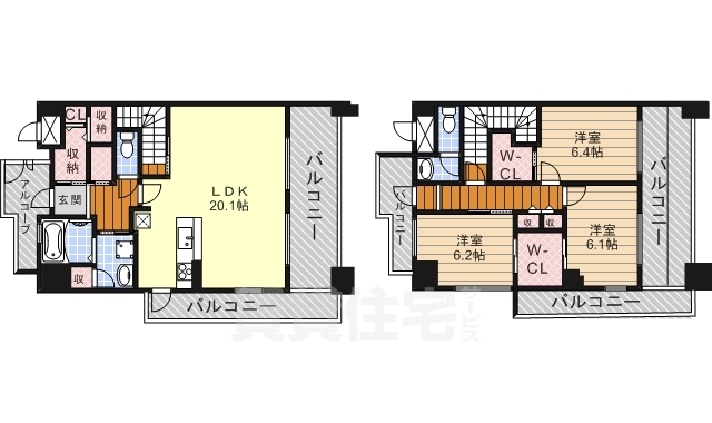 名古屋市瑞穂区八勝通のマンションの間取り