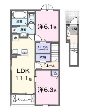 刈谷市泉田町のアパートの間取り