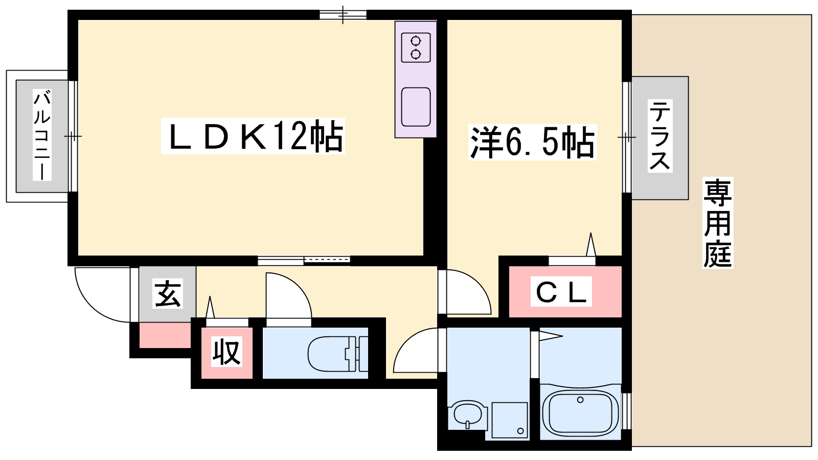 兵庫県加古郡播磨町北本荘５（アパート）の賃貸物件の間取り