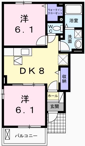 姫路市大津区天満のアパートの間取り