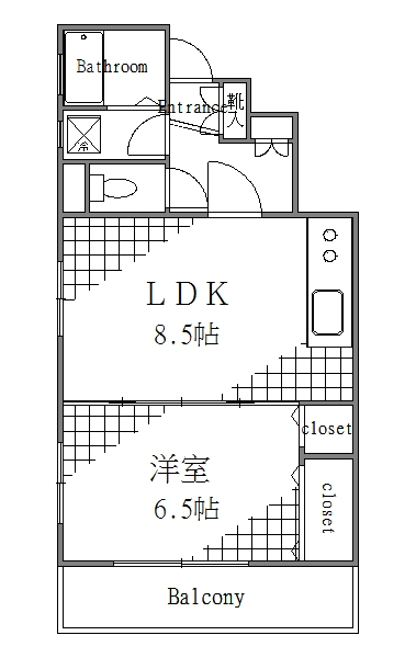 荒川区東日暮里のマンションの間取り