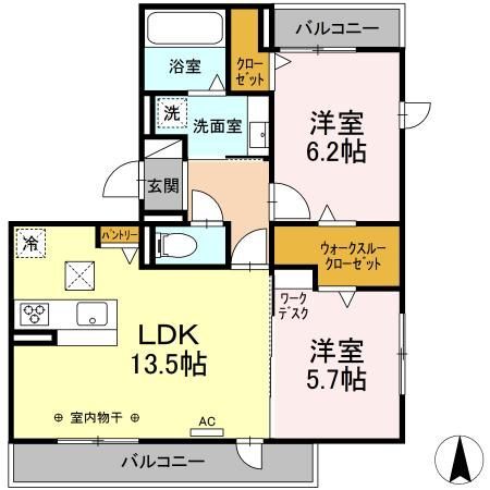 ローザセレスト　IIの間取り