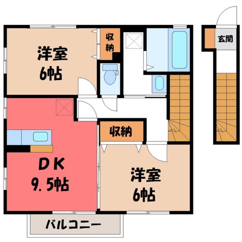 クローバーヒル城南 Aの間取り