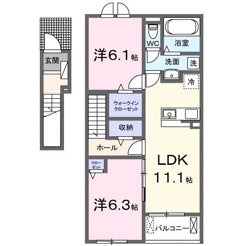 ベルシオン西江原Iの間取り