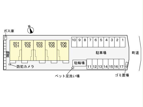 【大沼郡会津美里町字新町のアパートの駐車場】